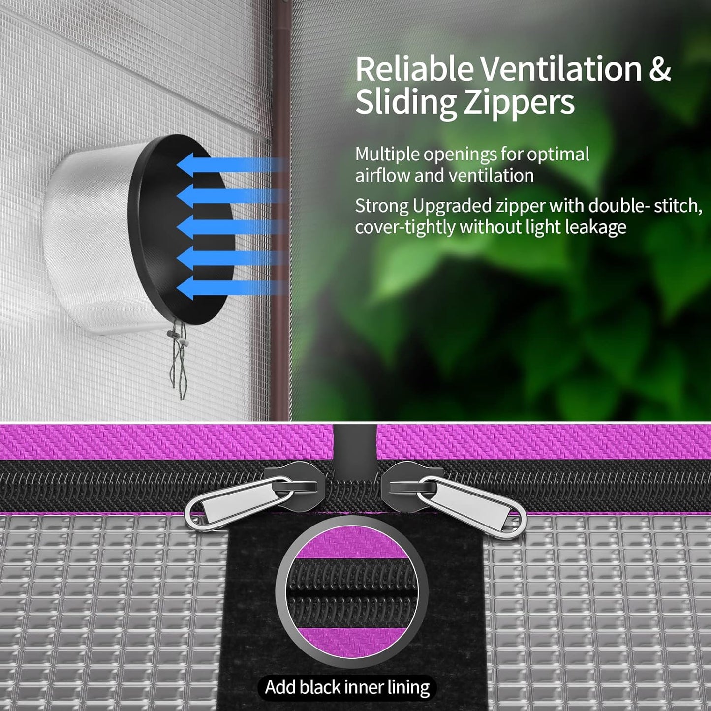 ATOUR 4x2 Grow Tent, 48"x24"x60''High Reflective Mylar 1680D Hydroponic Grow Tents, Waterproof Grow Tent with Double Cleart Observation Door and Floor Tray, for Indoor Plant Growing