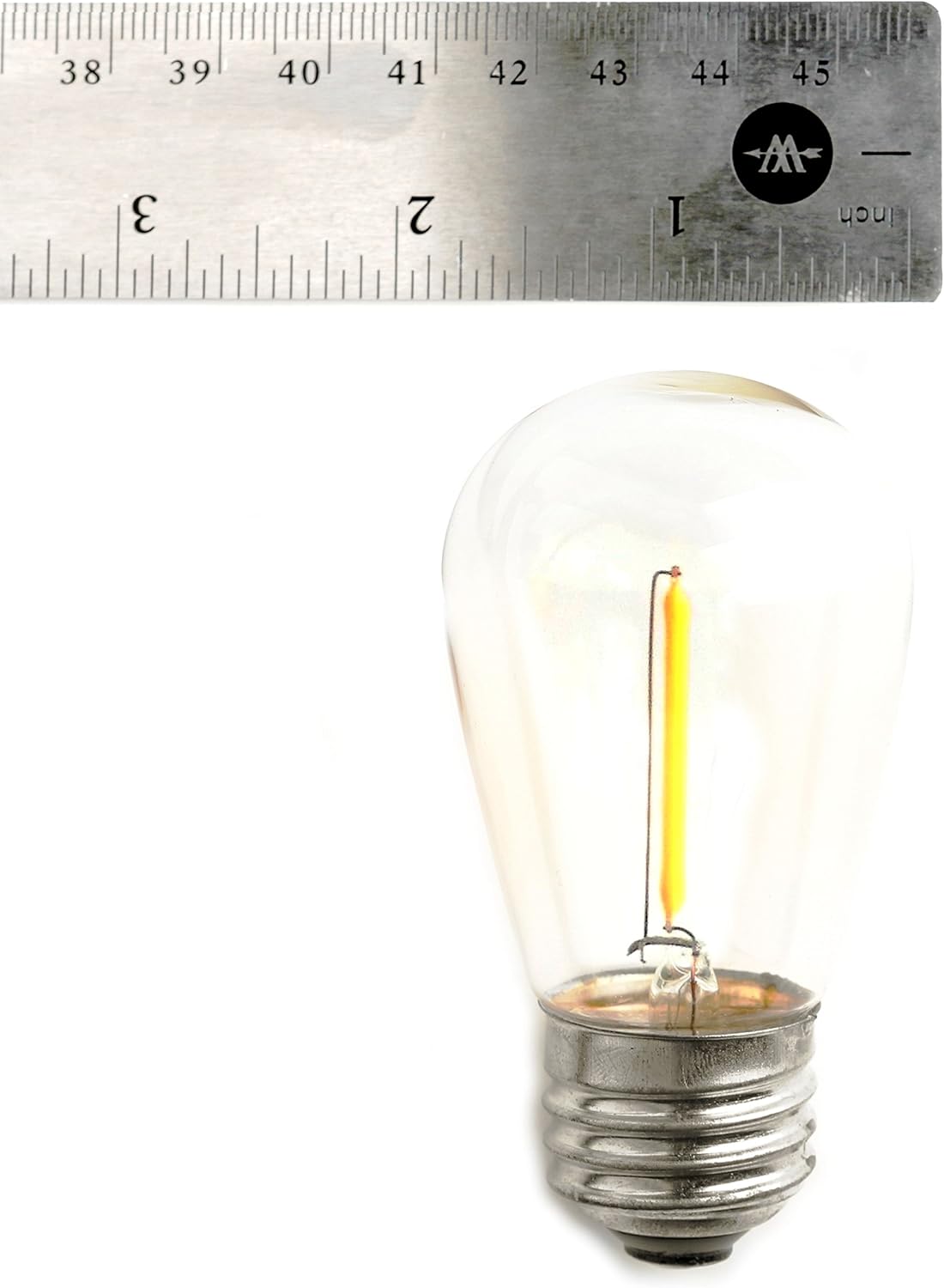 Hometown Evolution, Inc. 100' E26 Commercial LED Outdoor String Lights (100 Foot 50 Socket, S14 LED Filament 1 Watt Light Bulbs)