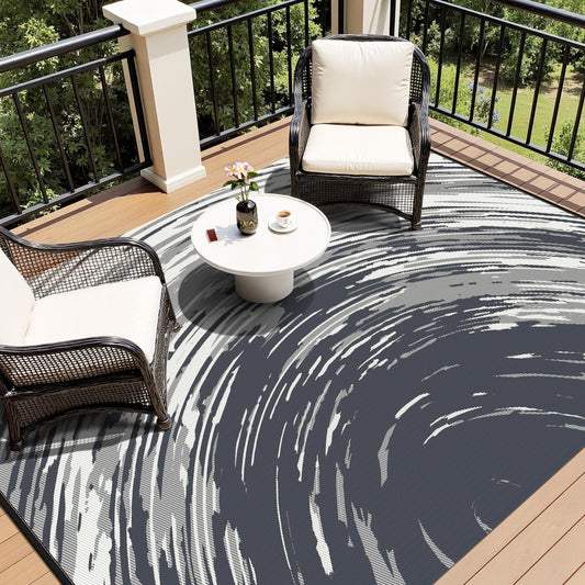 COCOER Modern Outdoor Rug 6x9 Reversible-Waterproof Outdoor Patio Rug-Quick Dry Outdoor Area Rugs Indoor Outdoor Rugs-Outside Rug Patio Decor for Porch Deck Balcony Backyard