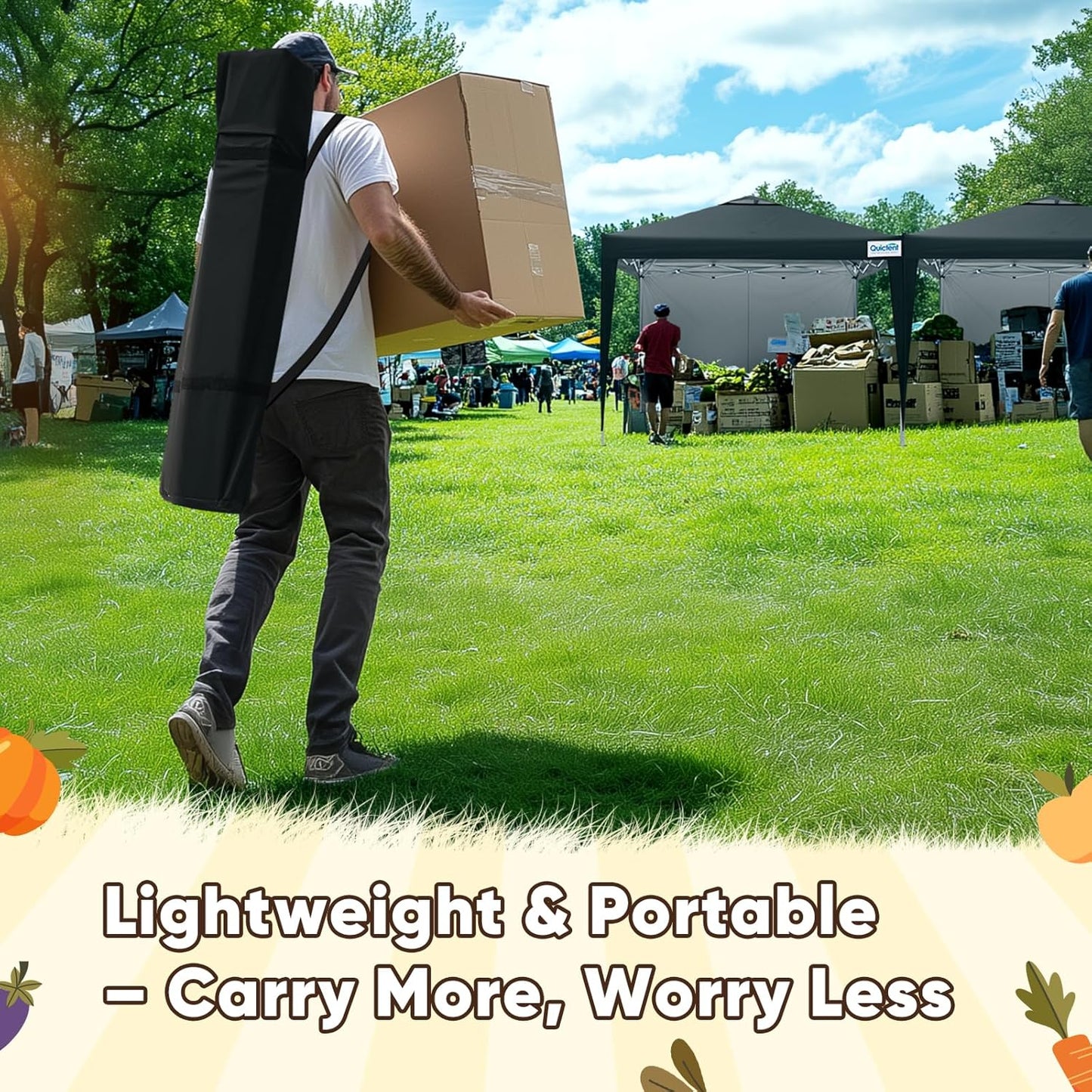 Quictent 10x10 Pop Up Canopy Tent, Instant Setup Gazebo for 1 Person, Portable & Compact, Waterproof & UV Protection, Ideal for Camping, Beach, Parties, and Outdoor Events