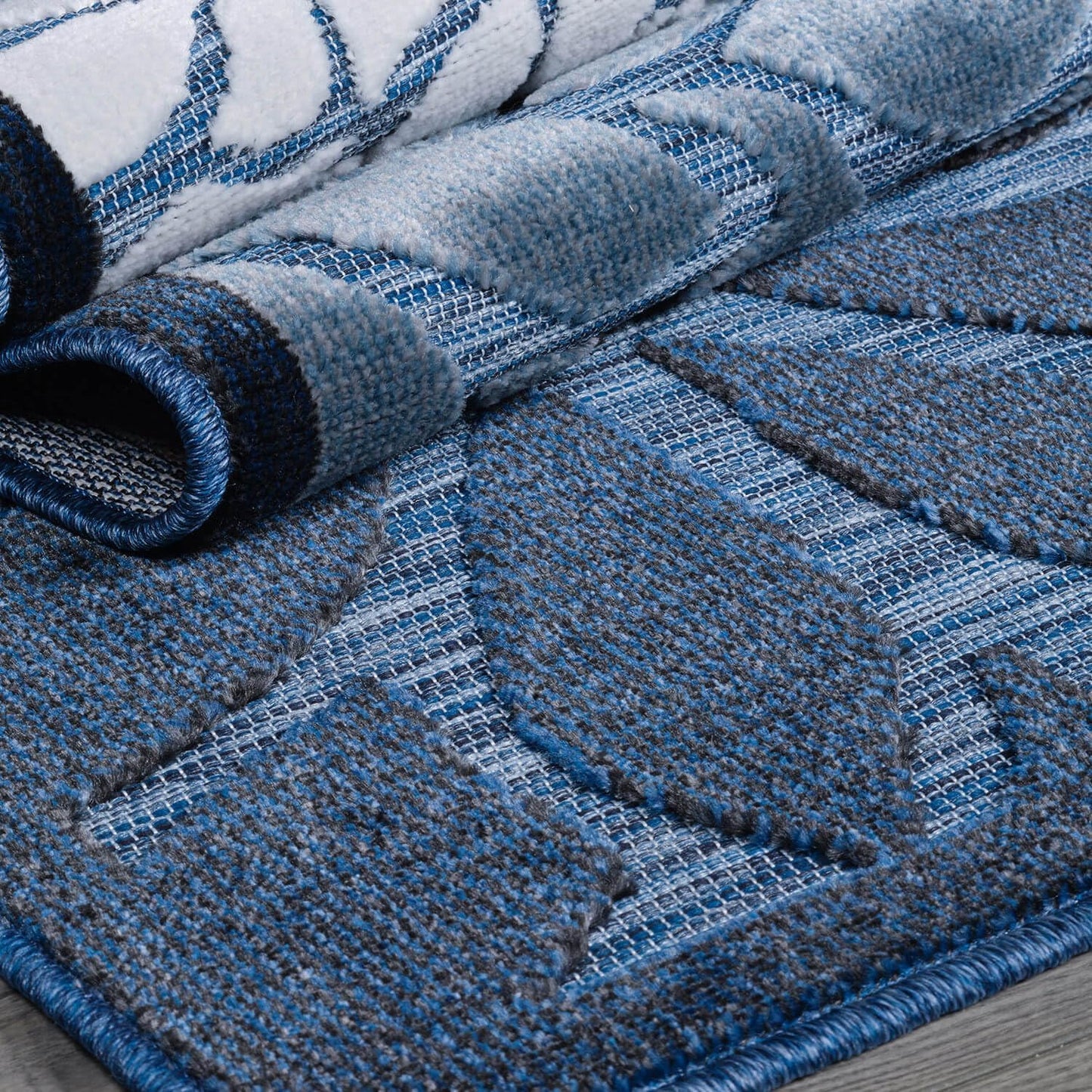 Beverly Rug Outdoor Runner Rug 2x7 Modern Floral Tropical Area Rugs for Indoor and Outdoor Patio Easy to Clean Non Shedding Living Room Porch Garden Washable Outside Carpet (2 x 7 Navy Blue)