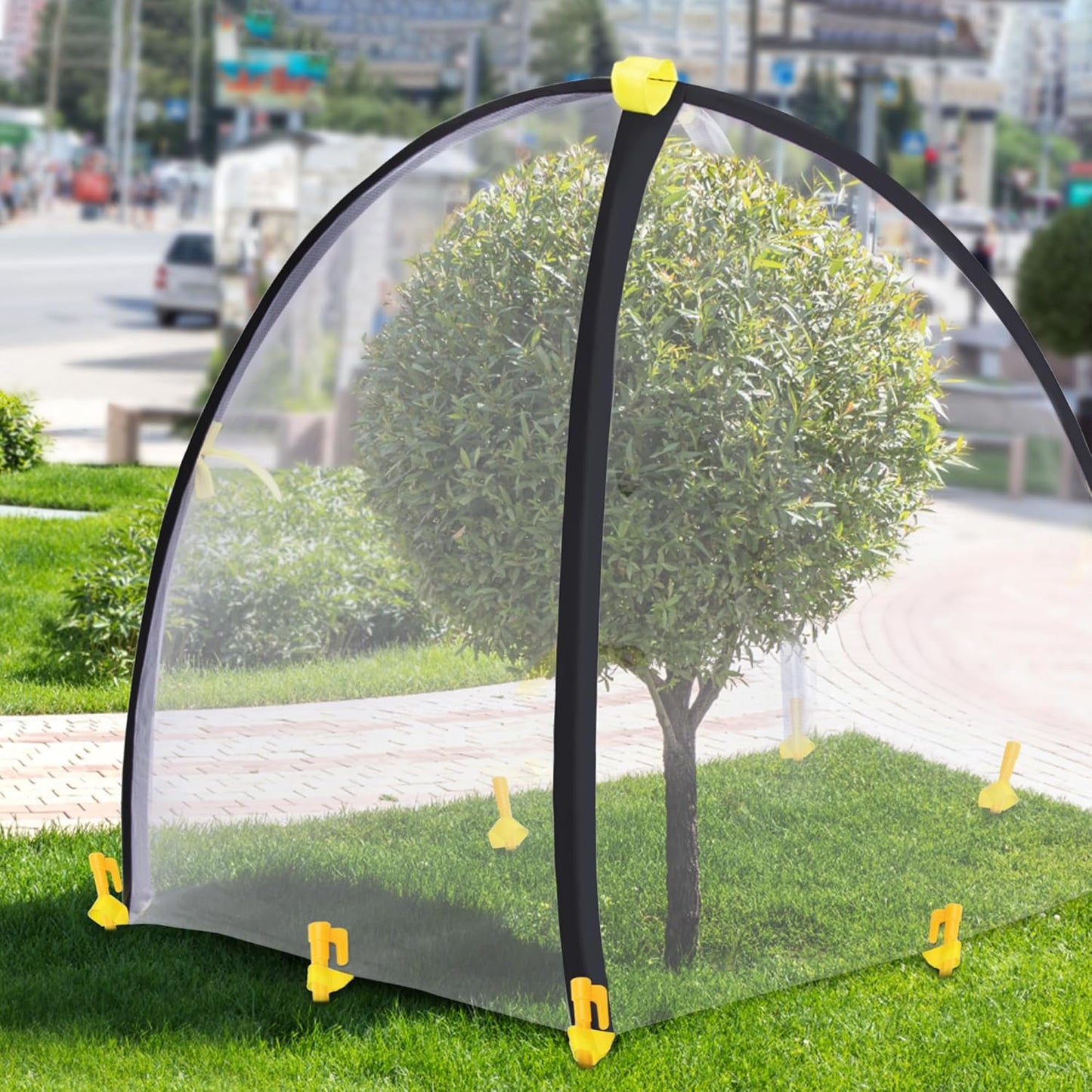 35 x35 x 39 Inch Insect Barrier Plant Tent Cover-Insect Bird Barrier Netting Mesh-Bug Guard Cover with Stakes for Protect Plants Fruits from Insect Bird Eating (1, L)