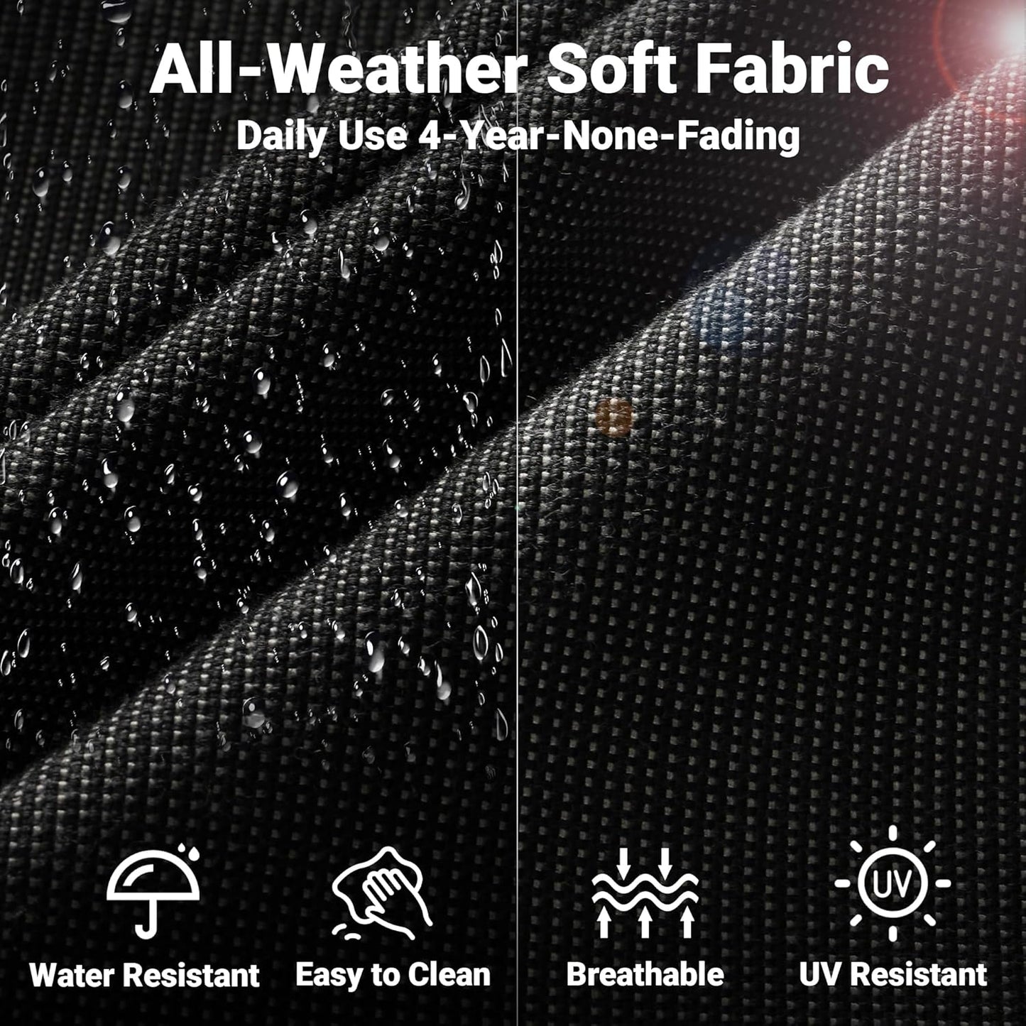 ovios 2 Pieces Patio Furniture Set, Outdoor Wicker Sofa with Glass Coffee Table, All Weather High Back Rattan Loveseat Couch 2 Seats with Comfy Cushions, Black