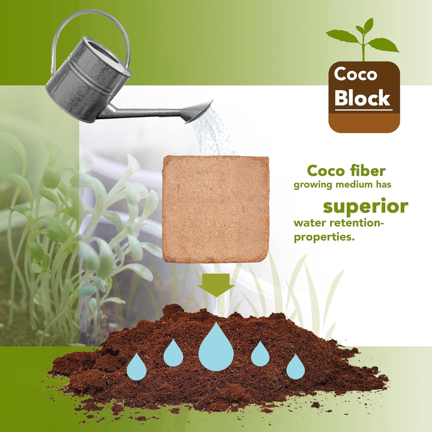 Home and Country Triple Washed Compressed Coco Coir Brick (50 LBS) - Coco Fiber is an Ideal Compost Starter for Your Home Garden. Coco Coir Bricks Provide Organic Alternative to Peat Moss for Plants.