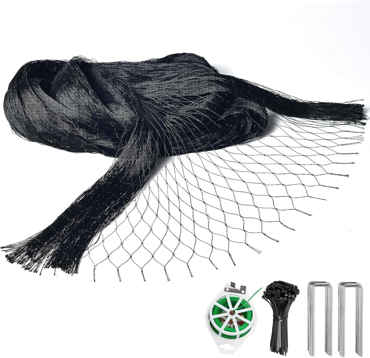 30 x 50 FT Bird Netting for Garden, 1" Square Mesh Size Heavy Duty Nylon Chicken Coop Netting for Blueberry Bushes, Fruit Trees and Vegetable Against Birds, Deer, Squirrels (30X50FT)