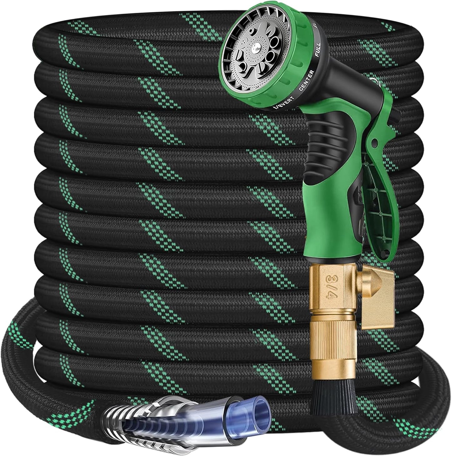200 ft Garden Hose - 2025 New Upgraded Flexible Water Hose - Ultra Lightweight Kink-free Car Washing Pipe with 10 Function Sprayer and 3/4" Solid Brass Fittings - Durable,Leak proof Garden Hoses