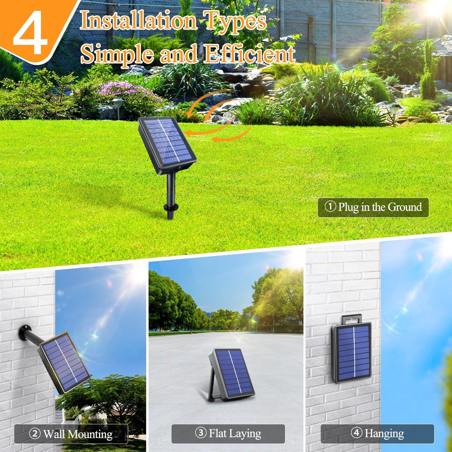 Solar String Lights 120LED 40FT, IP67 Waterproof Solar Lights for Outside with 8 Lighting Modes, Upgraded Solar Panel Fairy Lights for Garden Party Wedding Decorations (Cool White)