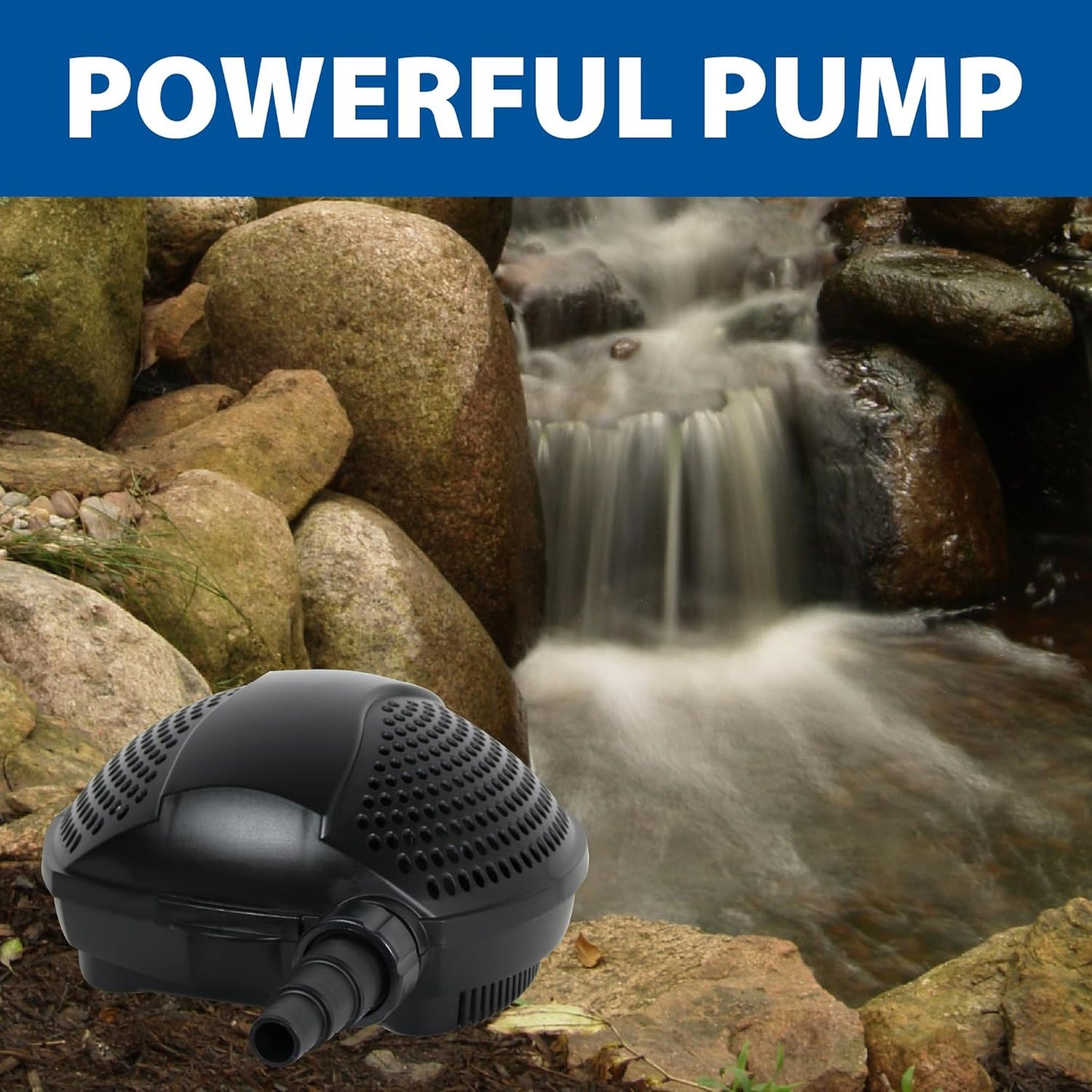 The Pond Guy SolidFlo G2 Submersible Pump for Small Ponds, Water Gardens & Waterfalls, Quiet, Durable, and Efficient Flow, Easy DIY Setup, 3600 GPH