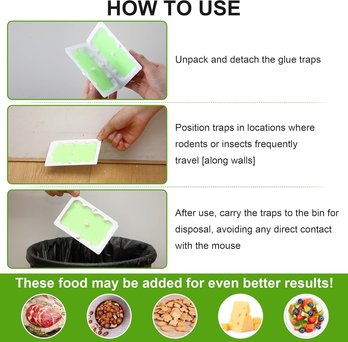 Qualirey 24 Pack Mouse Glue Trap, Super Sticky Traps Mouse Size for Mice and Rats, Pre-Scented, Non Toxic Mice Glue Boards, Rodent Sticky Pads Indoor for Home, Easy to Use, Pet Safe Pest Control