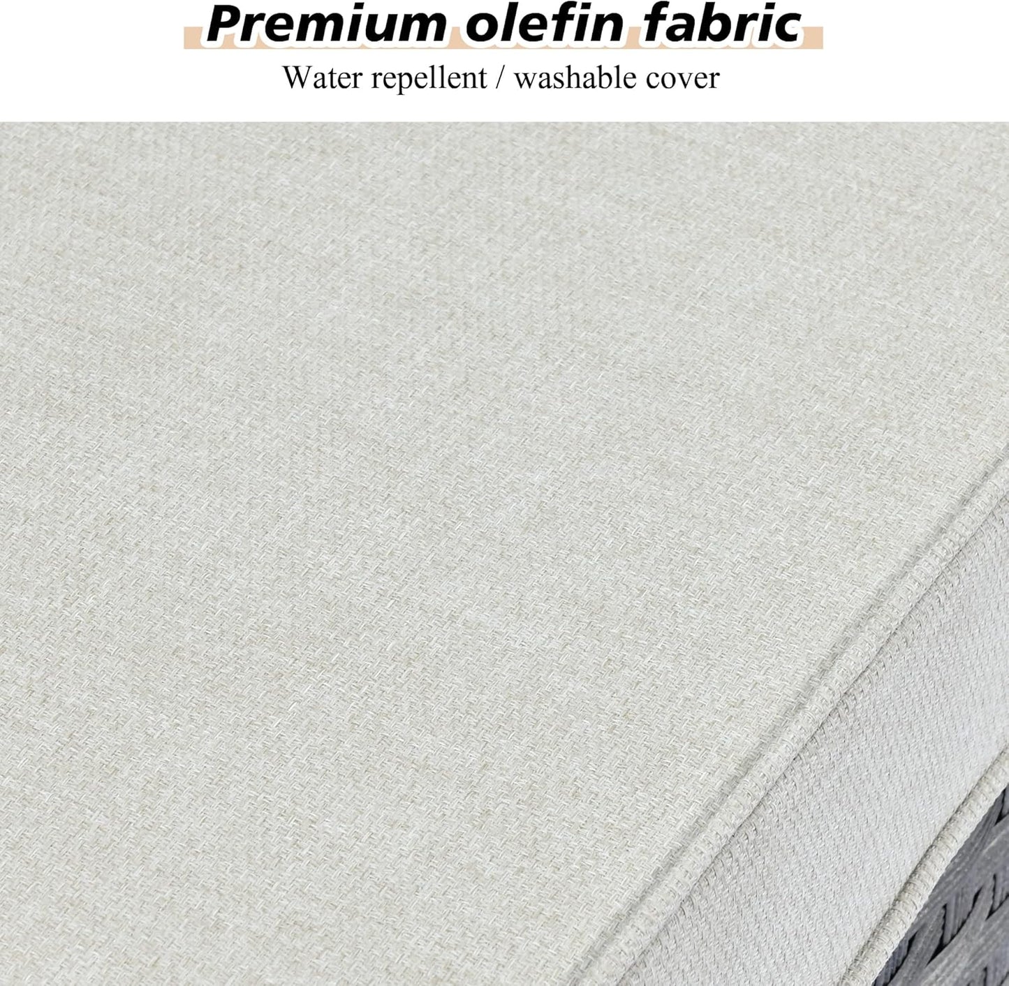 HOOOWOOO 13 Piece Modular Patio Outdoor Sectional Furniture Set with Gas Propane Fire Pit Table,Wicker Conversation Sofa Set,Out Door Couch Set with Wide Arm Outside(Beige)