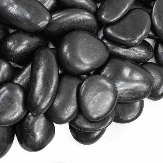 5lbs Large Pebbles for Indoor Plants, 2-3 Inch Natural Black River Rocks for Aquarium, High Polished Decorative Stones for Vase Filler Fish Tank Landscaping Garden