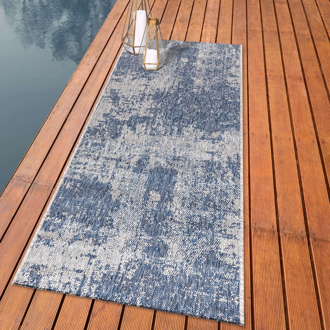 Keen Home Design Terrace Outdoor Runner Rug - 2x12 Washable Indoor/Outdoor Rug for Patio, Kitchen, Balcony, Beach, Garden, Deck and Porch, Size: 2'2"x11'10"