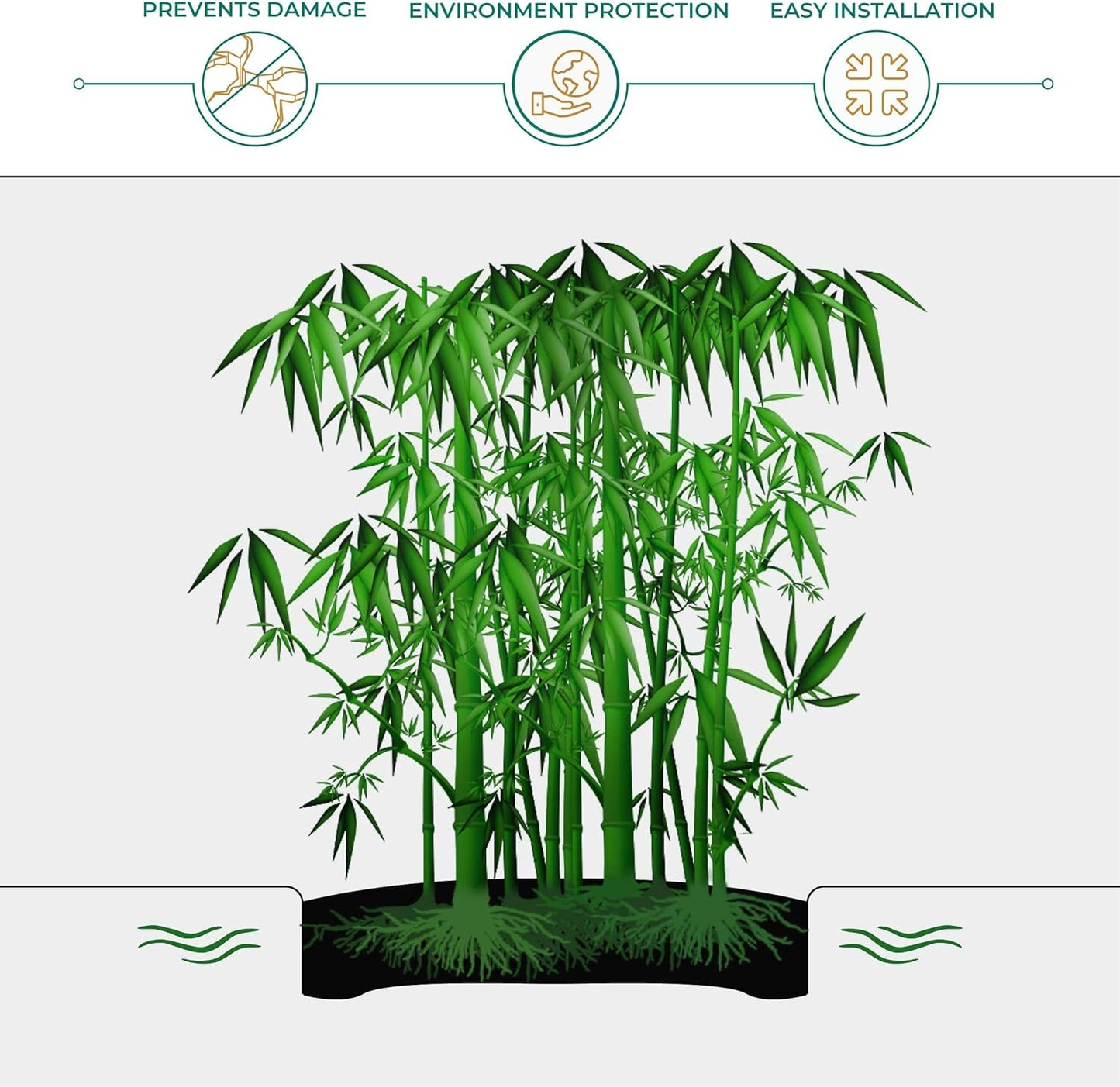 DeepRoot Water Barrier, Versatile Bamboo Barrier, Easy-to-Install Garden Barrier for Landscaping and Protection, Durable, Flexible, 18" x 100' Roll-30 mil Thickness, Black (WB 18/30-100)