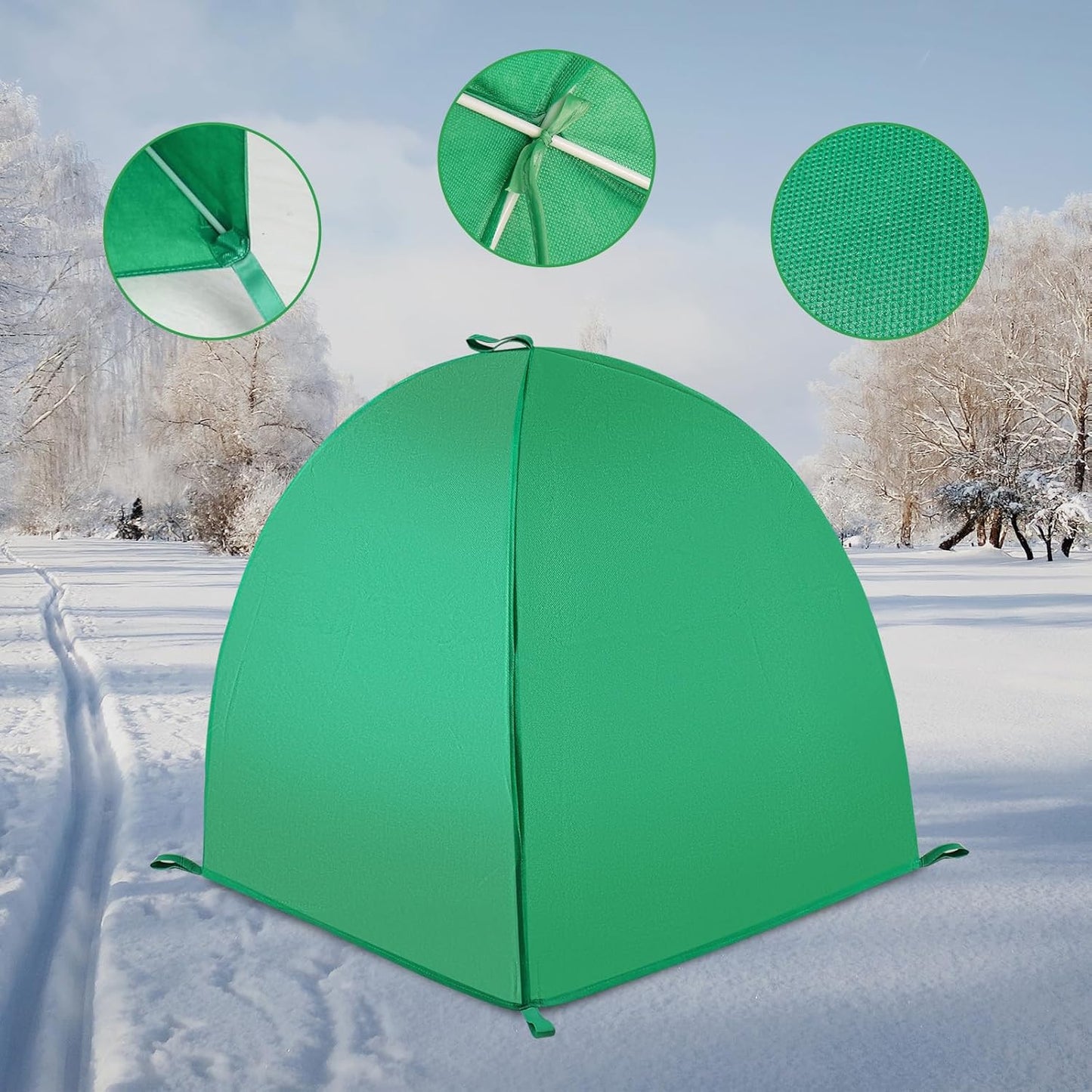 YLSAZL 2 Pack Plant Covers Freeze Protection,Plant Protector and Cover,Shrub Covers for Winter,Winter Snow & Frost Covers with Stakes,Warm Plant Protection Tent.