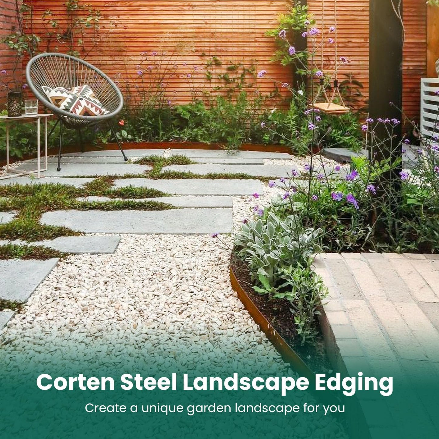 Corten Steel Landscape Edging Metal Garden Edging 40 Inch Strips Landscaping Steel 10 Inch Depth Garden Border Rusted Edge Flower Bed for Lawn Yard Outdoor Plant 6 pcs by GZGNEEVL