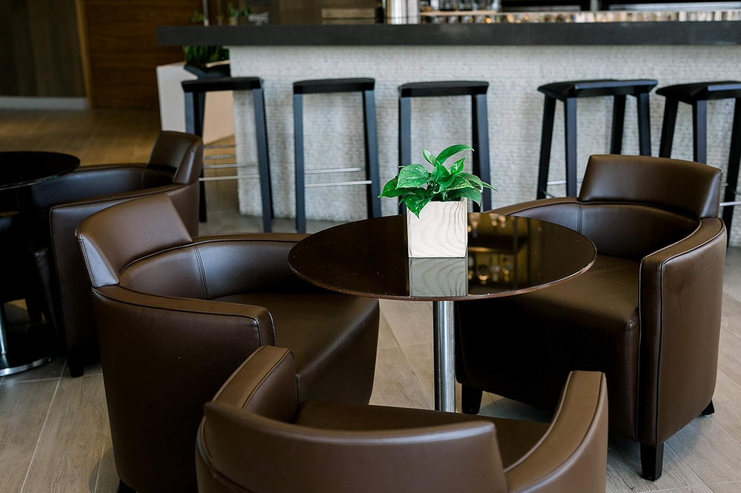 Wood Planter Box, 5 Inch Square, Rose Wood, Plastic Liner, Garden Centerpiece Display, Wedding Flowers Holder, Home and Venue Decor (5x5 Set of 4, Rose Wood)