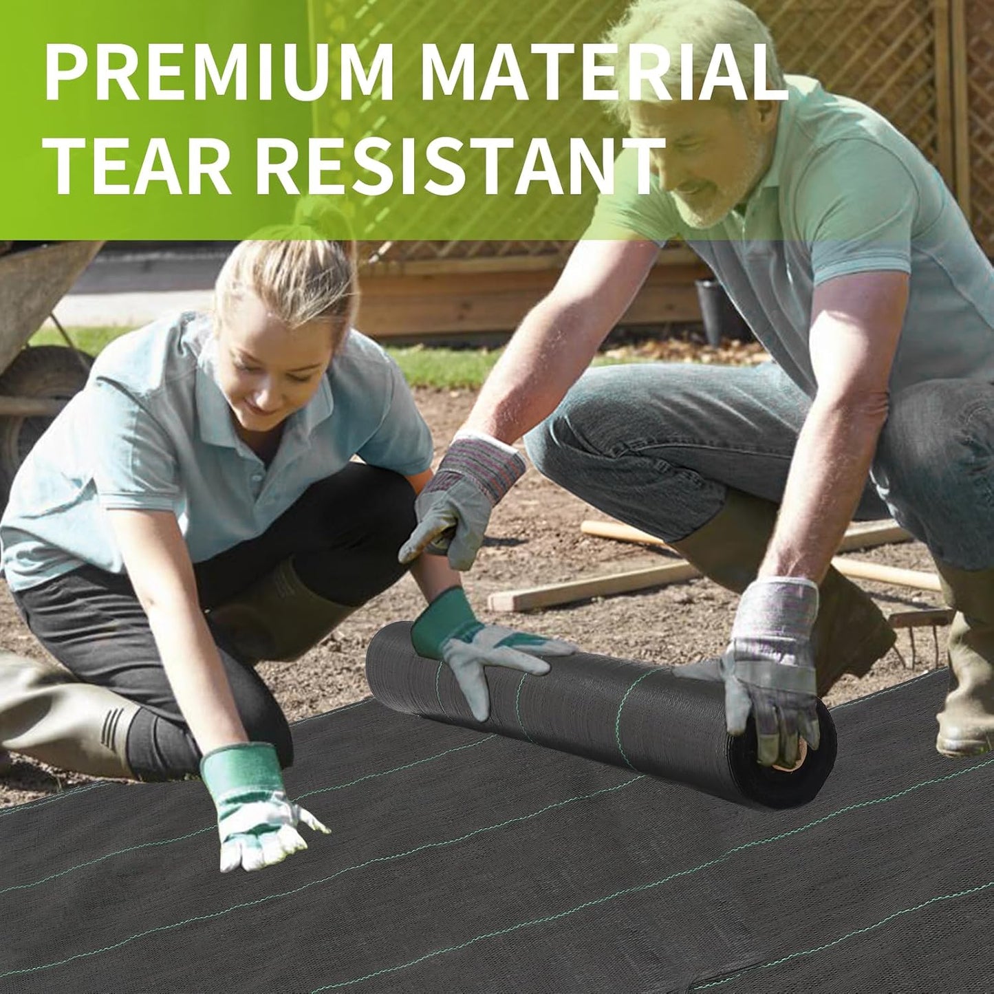 3x100ft 3.2OZ,Weed Barrier Landscape Fabric Heavy Duty, Woven Weed Control Fabric, High Permeability Good for Flower Bed, Geotextile Fabric Underlayment, Driveway (3.2ft*32ft)