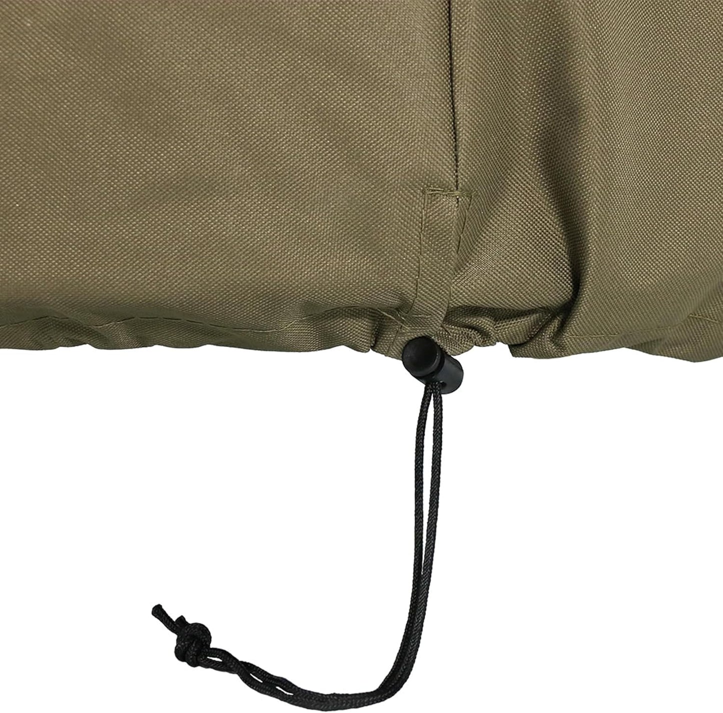 Sunnydaze Round Outdoor Fire Pit Cover - Heavy-Duty 300D Polyester and PVC with Drawstring Closure - Khaki - 40-Inch