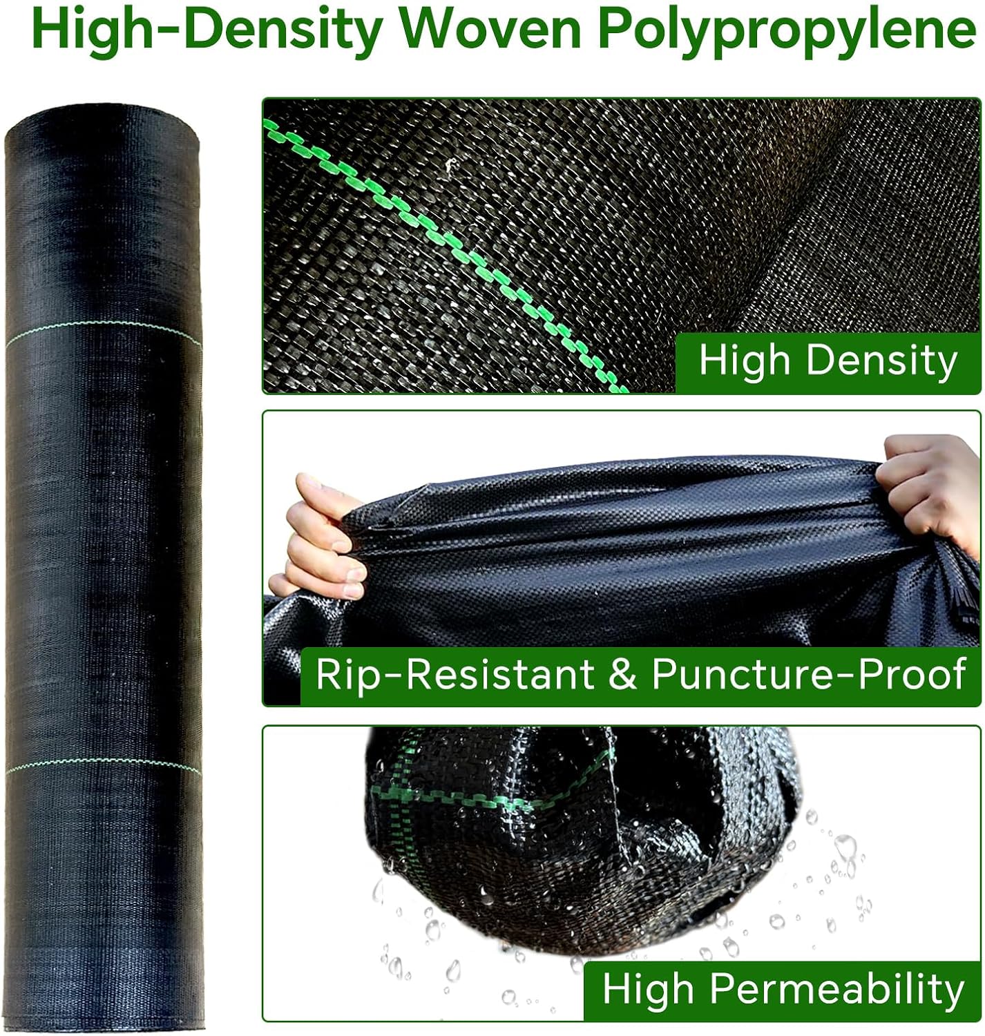 Weed Barrier Landscape Fabric Heavy Duty,3.2 OZ Premium Garden Weed Blocker Fabric for Weed Control, Plastic Ground Cover with Woven Weed Cloth,Durable Landscaping Fabric (1.4ft x 200ft)