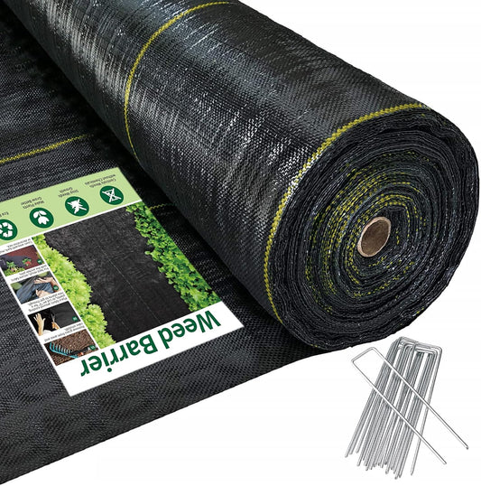 8ft x300ft Black Weed Barrier Landscape Premium Fabric-Heavy Duty Woven Ground Cloth with Superior Permeability Weed Control Convenient Design