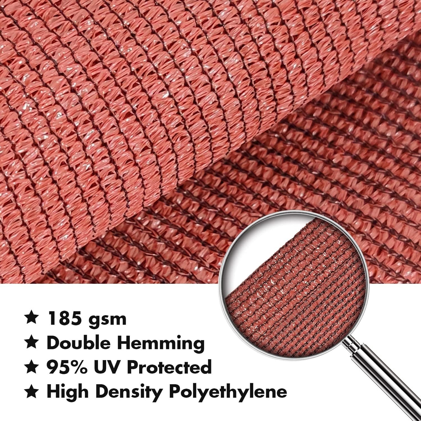 KANAGAWA 7'X9' Rust Red Custom Size Sun Shade Sail Rectangle UV Block Canopy Cover for Patio Backyard Lawn Garden Outdoor (Customized Available)