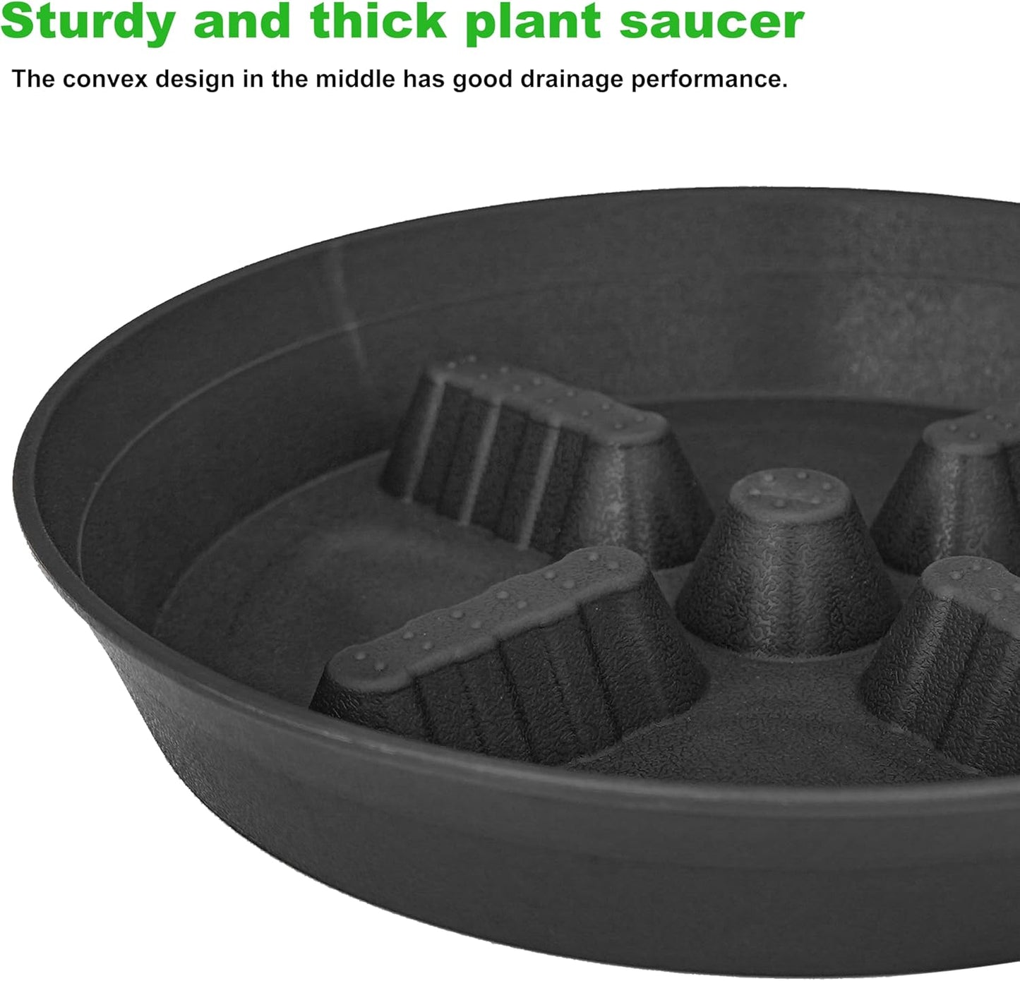 4 Pack Plant Saucer 10 inch, 8 12 14 17 inch, Plant Stand Plastic Plant Saucers for Indoors Outdoor, Heavy Duty Flower Plant Risers for Inside Pots, Pot Saucers for Plants, Grow Bags Saucers