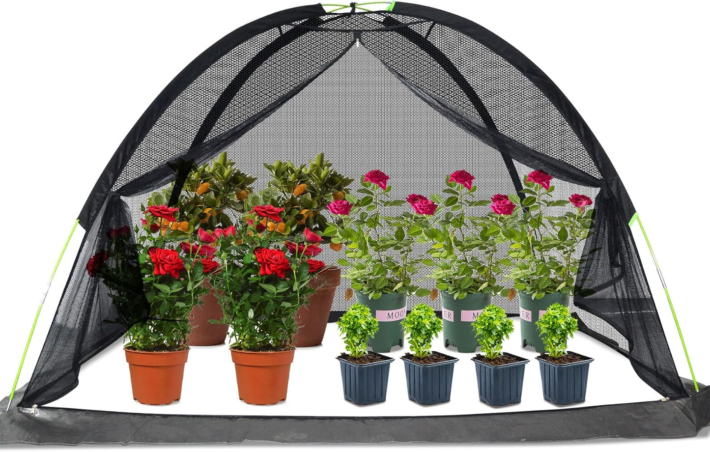 Plant Cover Crop Cage: Breathable Mesh Netting with Zipper Access UV-Proof 7x5x4.4FT for Vegetable Beds & Berry Bushes