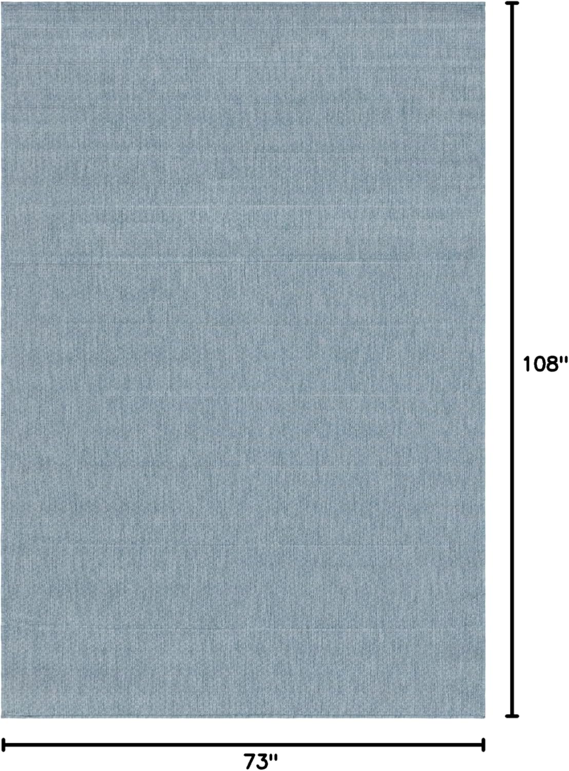 Unique Loom Collection Casual Transitional Solid Heathered Indoor/Outdoor Flatweave Area Rug (6' 1" x 9' Rectangle, Aquamarine/Ivory)