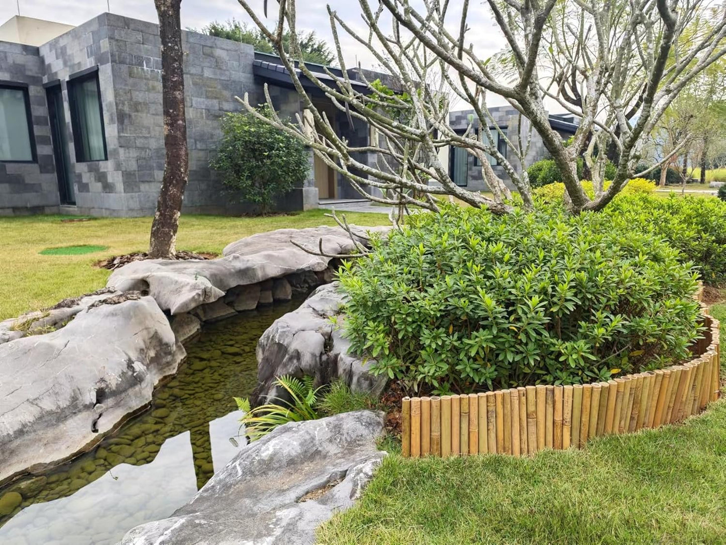 Bamboo 2 Pack Short Fence Outdoor Landscape Edging Flexible Decorative Border 7.8'' H x 47'' L