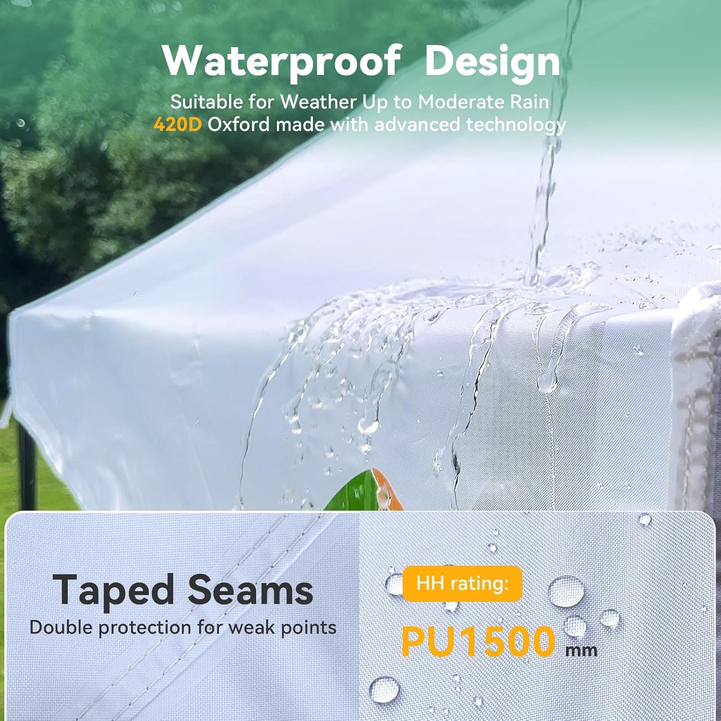 COBIZI 10x15 Pop up Canopy Heavy Duty with 4 Sidewalls, Easy Set-up Commercial Outdoor Party Canopy, 100% Waterproof Wedding Gazebo, 3 Height Adjustable with Handbag, Blue