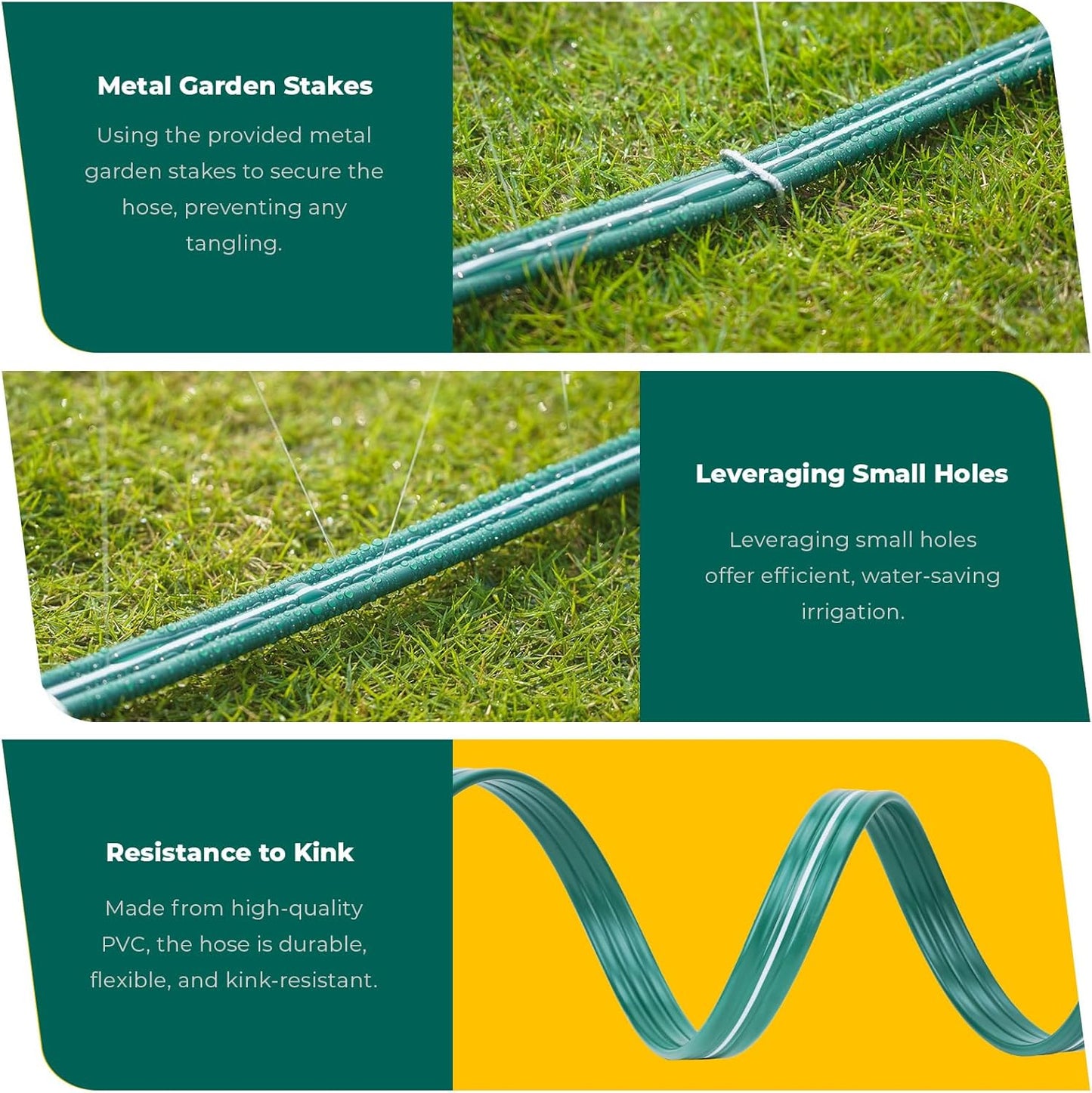 Sprinkler Soaker Hose 75ft for Garden Lawn, Watering Pipe with Holes, High-Efficiency Water-Saving Garden Irrigation System, Drip Hose Sprinkler