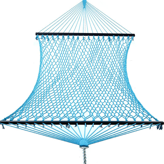 14ft Cotton Rope Hammocks for 2 Person (Aqua, Queen)