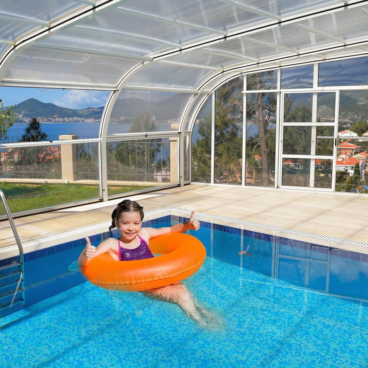 6 Pcs Polycarbonate Greenhouse Panels Waterproof UV Protected Polycarbonate Double Layer Polycarbonate Panels Sheet Corrugated Plastic for Greenhouse, Outdoor, Plant Stand Roof, clear