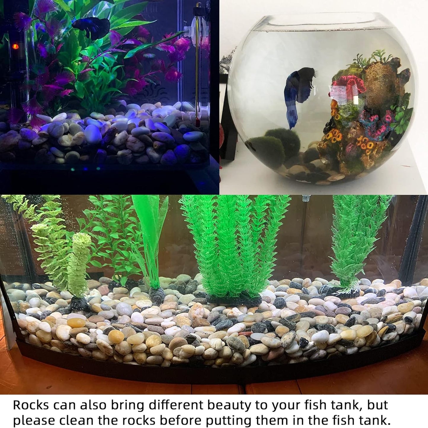 Pebbles for Plants 18 lb Natural River Rocks Garden Decorative Stones Outdoor Aquariums Gravel 1-1.5 Inches