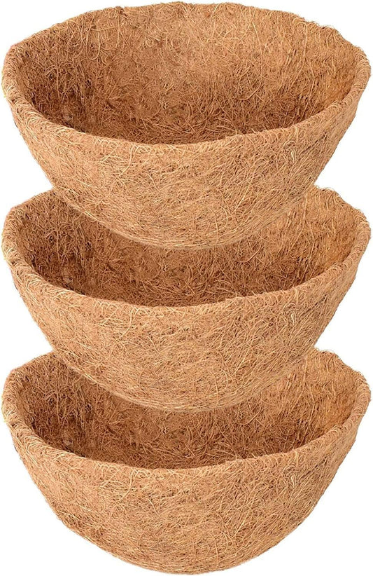 Legigo 3 Pack 20 Inch Hanging Basket Coco Liners Replacement, 100% Natural Round Coconut Coco Fiber Planter Basket Liners for Hanging Basket Flowers/Vegetables