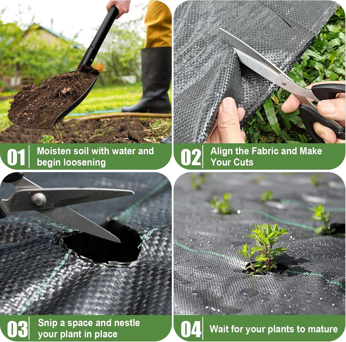 3FTx100FT Weed Barrier Fabric Heavy Duty, Gardening Landscape Fabric Cover Mat, Durable Weed Control Fabric for Garden Bed Cover, Landscaping, Commercial Driveway, Underlayment Use (3x100FT-3.2OZ)