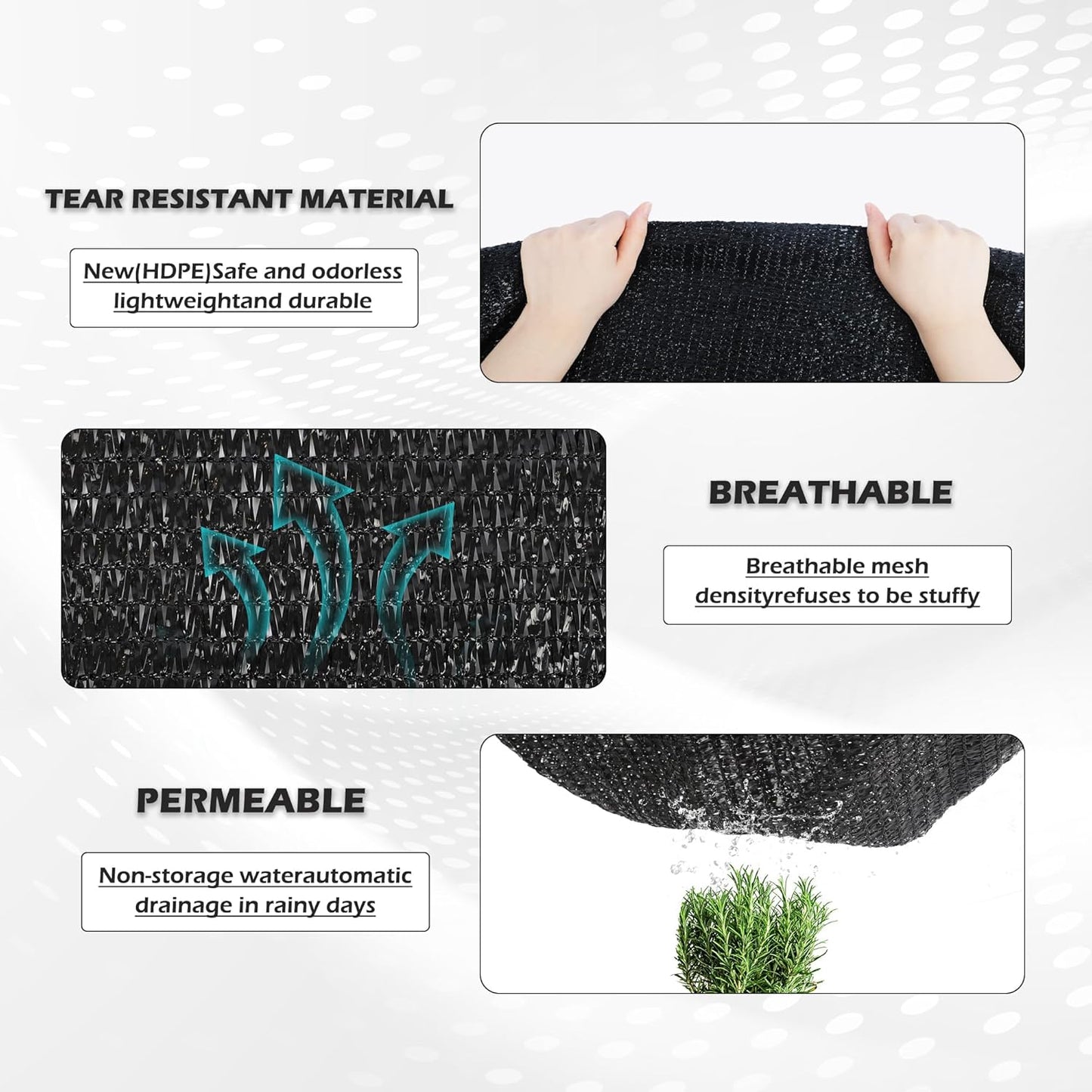 Garden expert 75% Black Shade Cloth 10x20FT Taped Edge with Grommets Sun Net Mesh for Garden Patio Backyard UV-Resistant