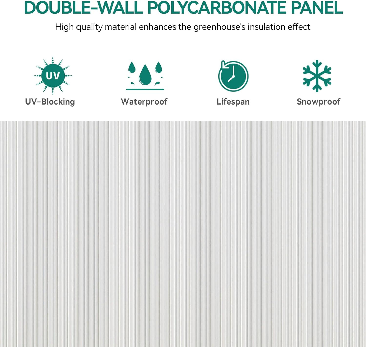 YITAHOME 8x12FT Polycarbonate Greenhouse Large Heavy Duty Green Houses Outdoor Aluminum Greenhouses with Sliding Doors Vent Window Premium Walk-in Greenhouse for Garden Backyard, Sliver