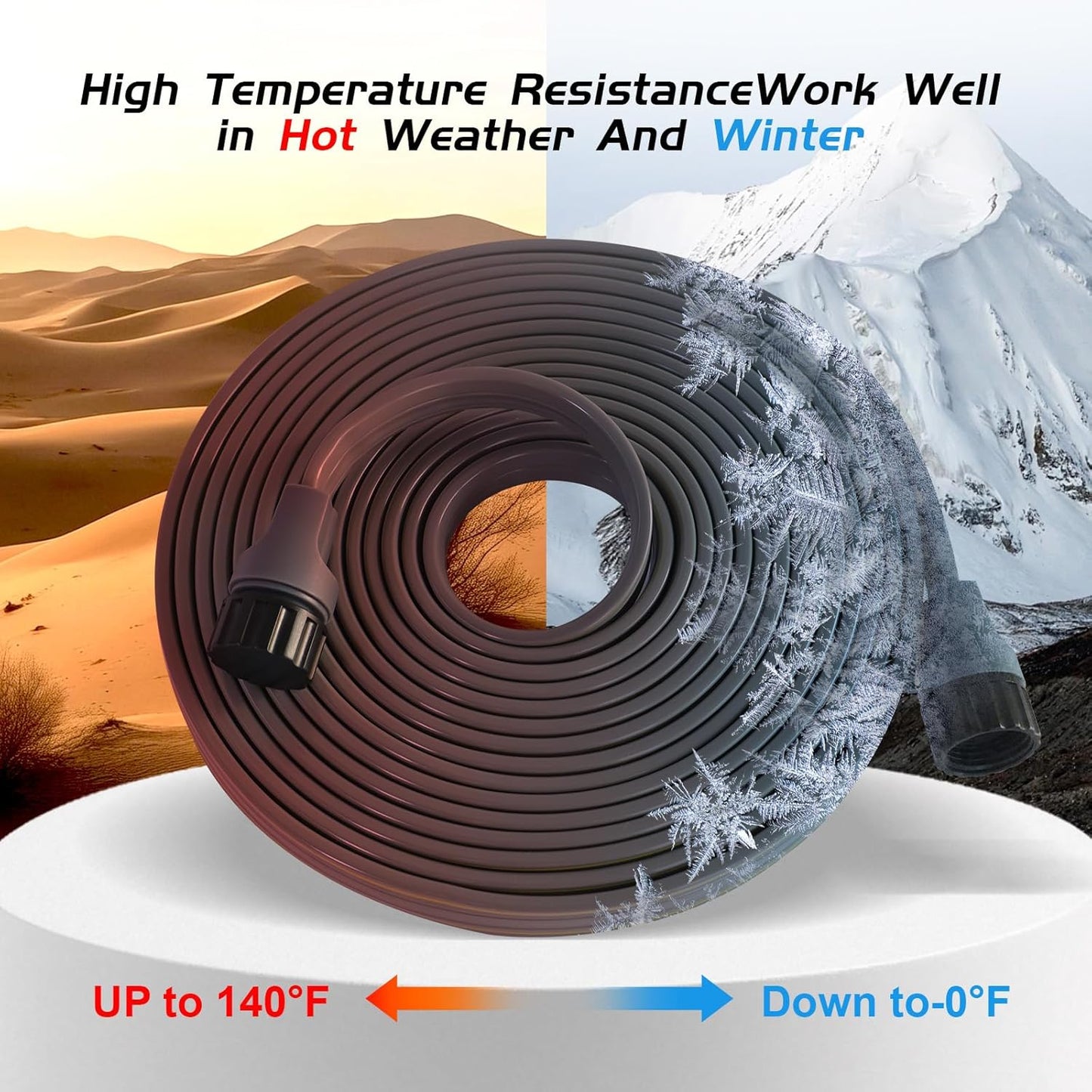 Hopegiver Sprinkler Soaker Hose 50 ft 2-Pack Yard Sprinkler Hose 100 ft for Lawn Water Saving with Stakes, Drip Irrigation Hoses Garden Watering System(Grey,50 ft 2-Pack)