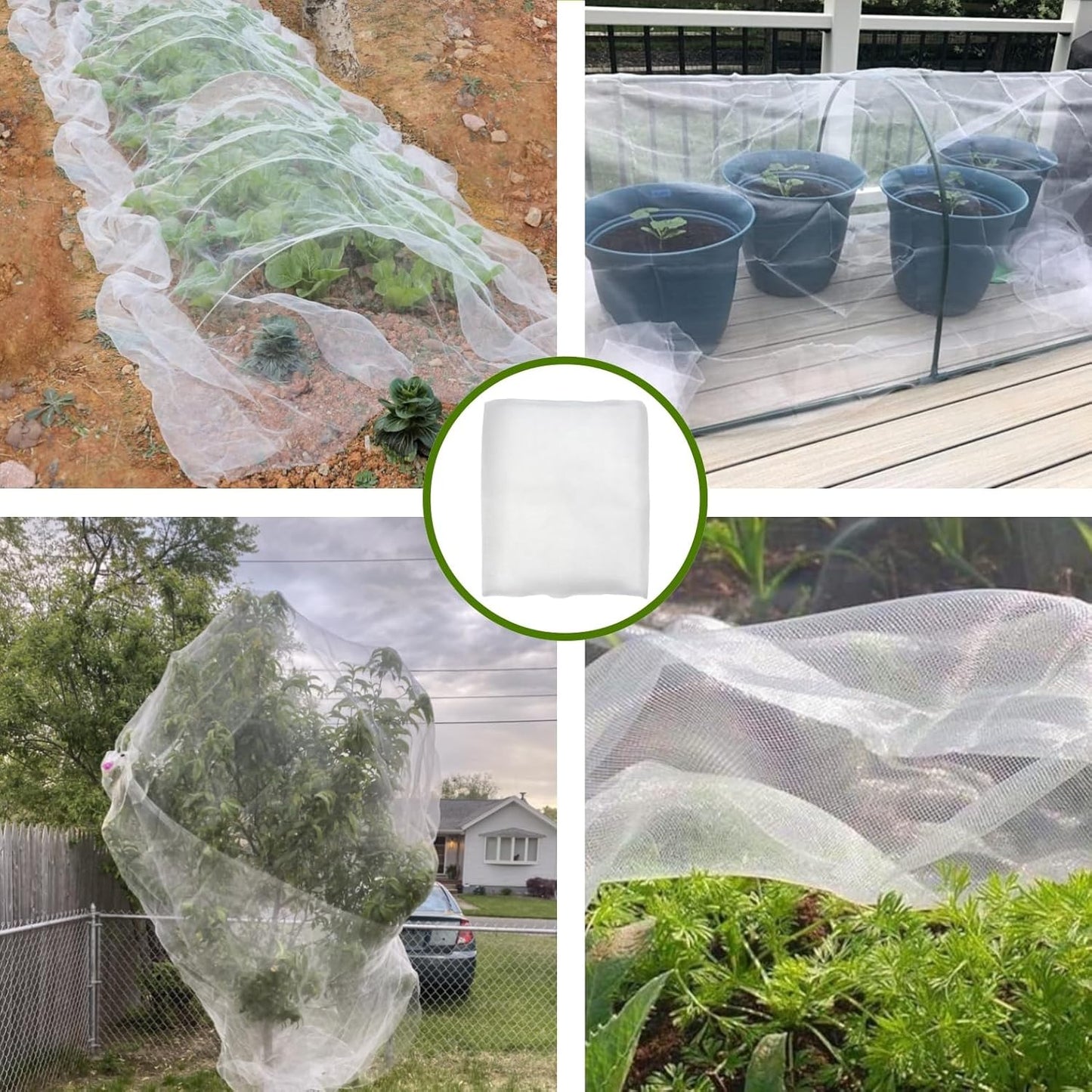 Garden Insect Mesh Netting 10ft x 100ft, GENNIZZ Ultra Fine Plant Cover for Garden Protection, Mosquito Net Pest Barrier for Fruit Vegetable Flower Greenhouse Row Cover Raised Bed Barrier (3m x 30m)