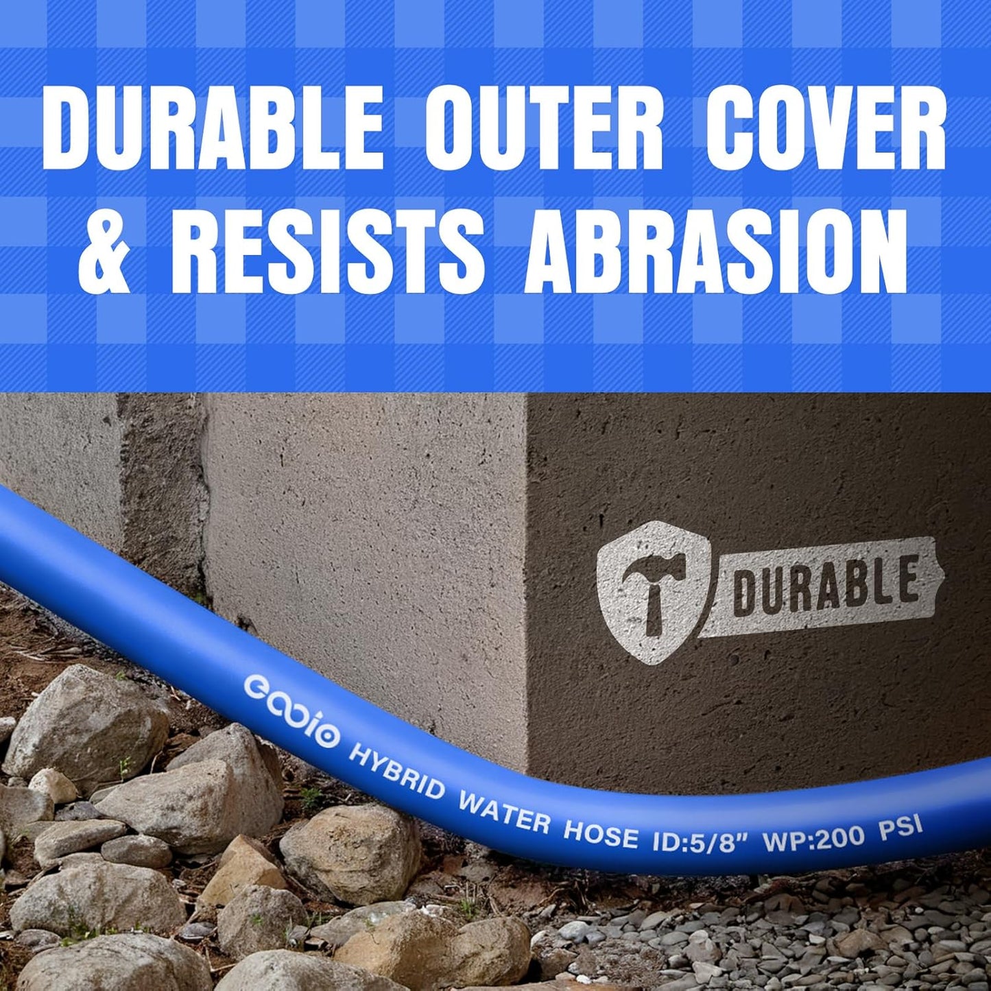 Heavy Duty Garden Hose 6 ft, Non-Expanding Flexible Water Hose, Kink Resistant Lightweight Hybrid Hose, Leakproof Hose Male to Female Fittings