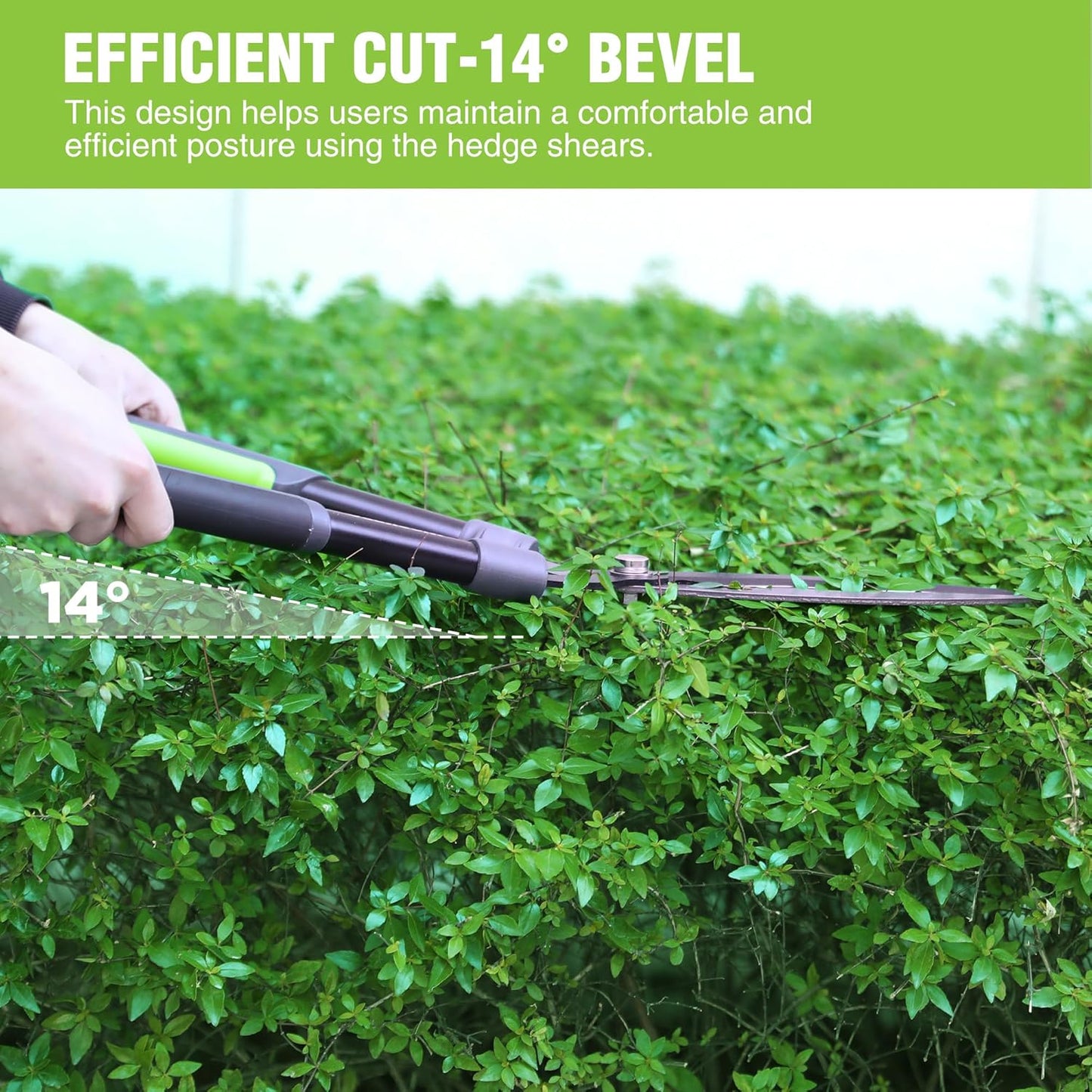 WORKPRO Garden Hedge Shears, 23" Manual Hedge Clippers, Professional Bush Cutter, Gardening Pruners Scissors, Hedge Trimmers, Shears Gardening Tools for Pruning Borders & Shrubs