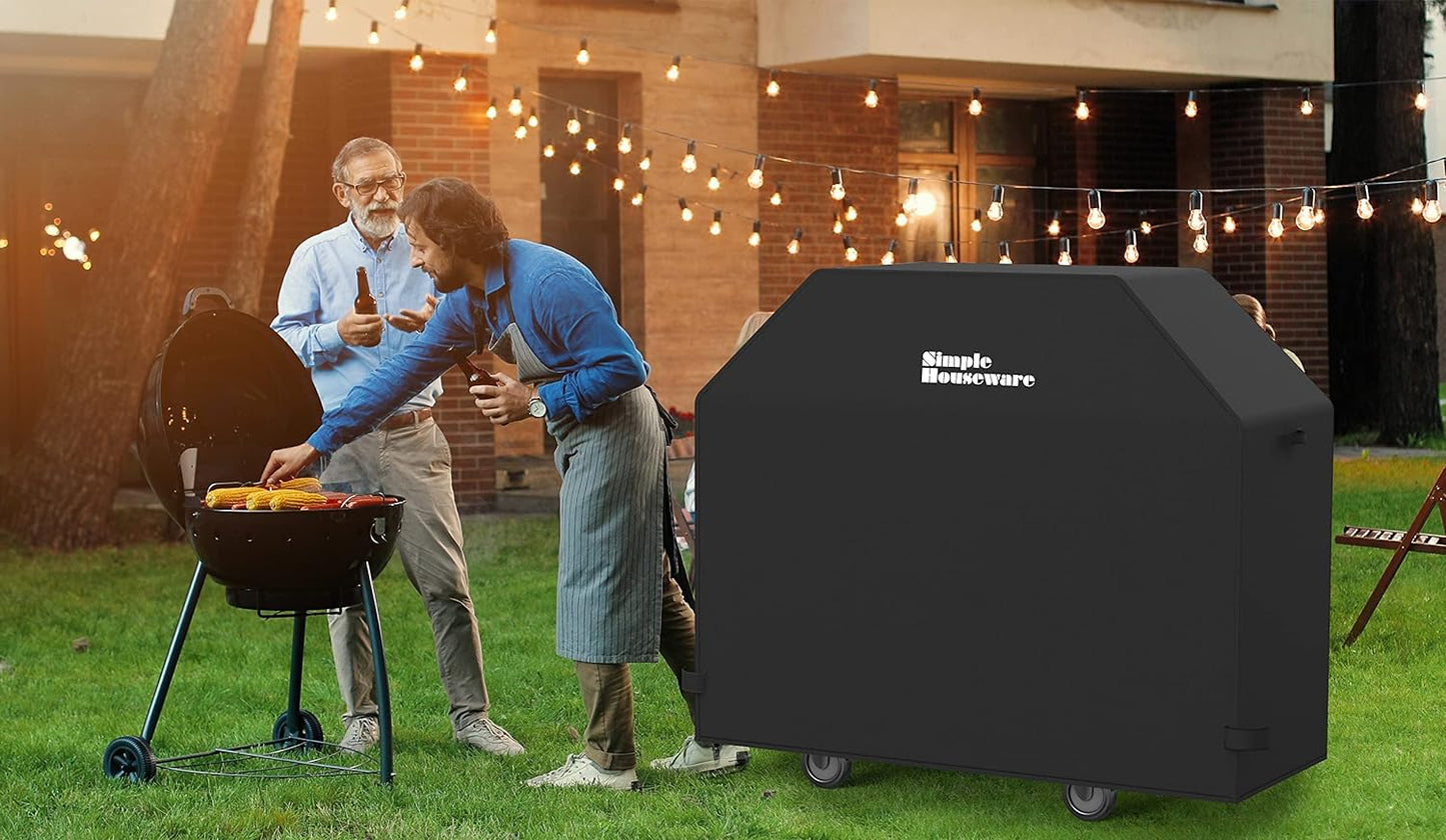 Simple Houseware 58 in. Waterproof Heavy Duty Gas BBQ Grill Cover, Weather-Resistant Polyester