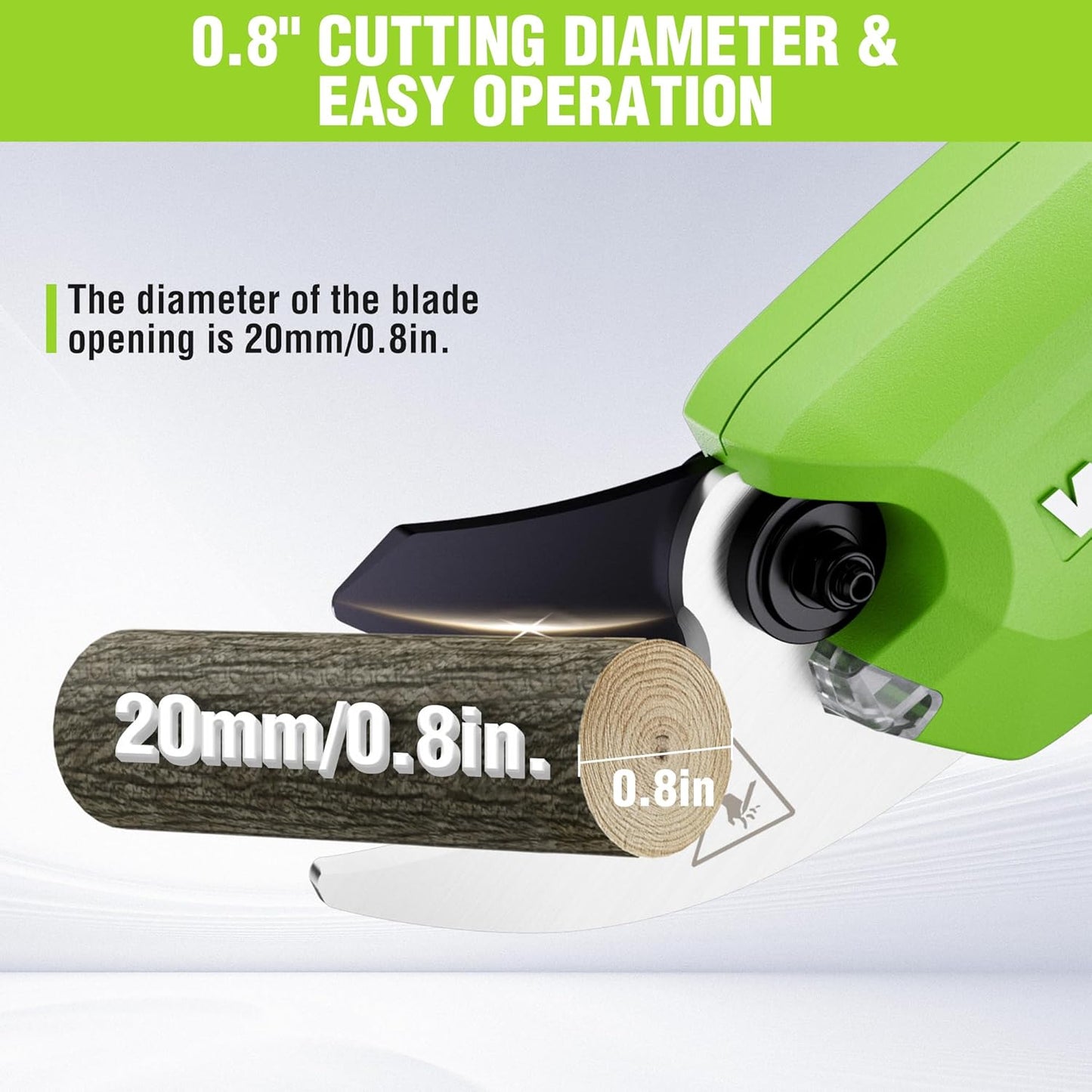 WORKPRO 7.2V Electric Pruning Shears, Battery Powered Pruning Shears, Cordless Tree Pruner, 0.8 Inch Cutting Diameter, Branch Cutter Gardening Scissors with Rechargeable Battery