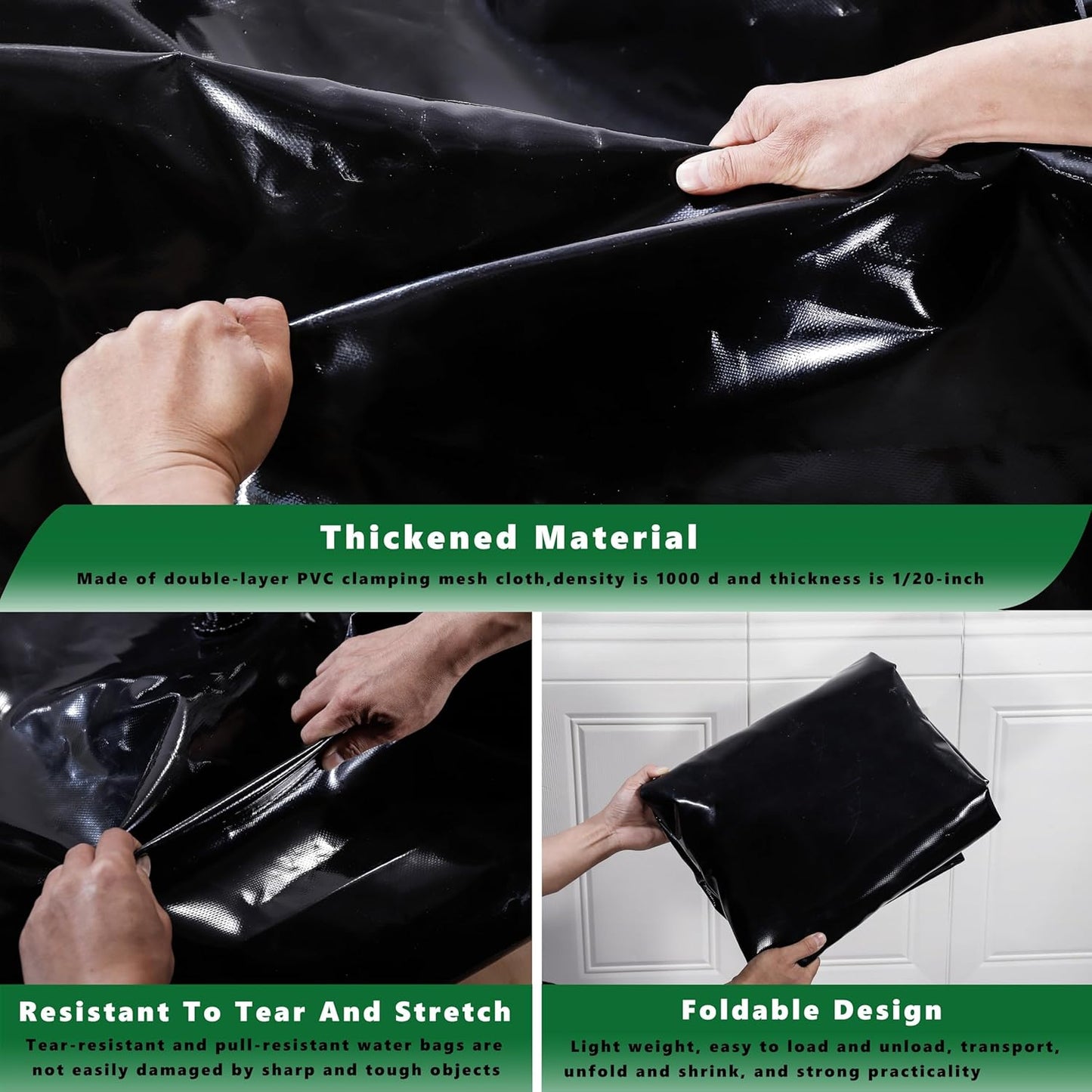 MXQMKL 330 L/87.1 gal Water Bladder Storage Containers, Foldable Portable Water Tank Large Capacity Soft Water Bag, Drought Resistance, Fire Prevention, Emergency Water