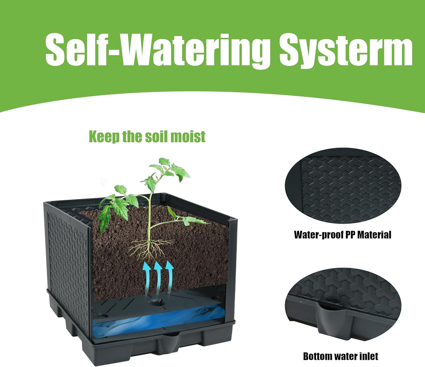 Sunnyglade 2 Pcs Raised Garden Bed Planter Box with Trellis, 44” Tomato Trellis Planter for Various Vine Climbing Plants Vegetables Detachable Frame for Outdoor Indoor Terrace