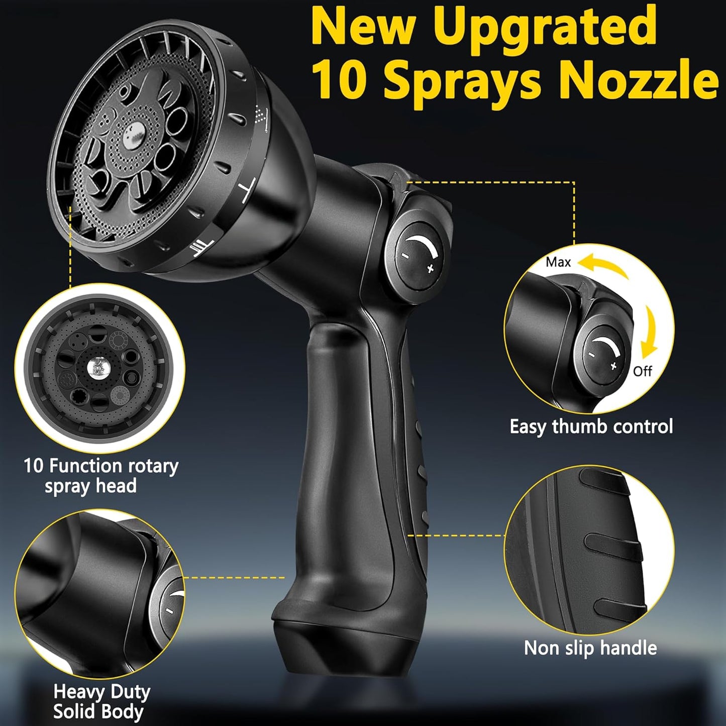 Metal Garden Hose 150 ft - Stainless Steel Garden Hose Leak-Proof with Layer Latex Core - 2025 Version/New Patented,Lightweight, Durable Hoses with Nozzles - Less-Kink Flexible Metal Water Hose