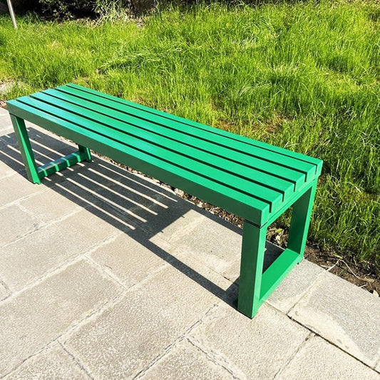 Weatherproof Metal Dining Bench, Outdoor Bench Backless Patio Bench 2-Person Farmhouse Bench Garden Bench for Kitchen, Living Room, Entryway(Green,40in)
