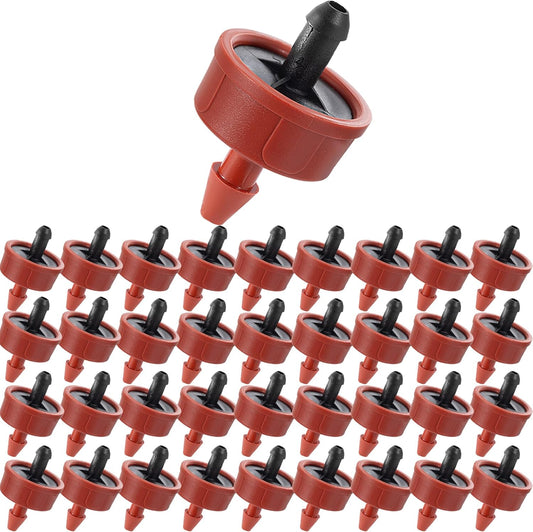 200Pcs 1 GPH Pressure Compensating Irrigation Spot Drippers,Constant Flow Barb Outlet Watering Dripper Emitters Heads Parts for 1/4 Inch Watering Tubing Line for Garden Pots Plant Irrigation Systems