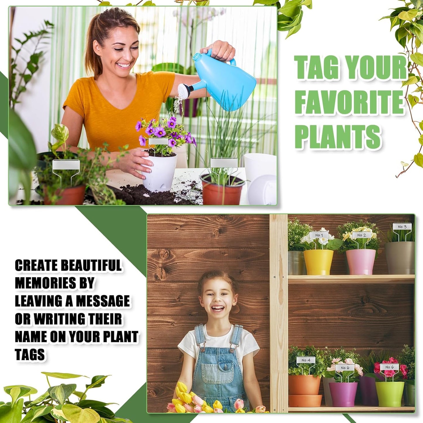 Moxweyeni 60 Pcs Metal Garden Tags Plant Labels for Garden Waterproof Plant Markers with 2 Permanent Pen Planting Nursery Tags Reusable Labels Stake for Plants(Aluminum,6 Inch)